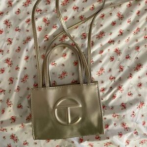 Telfar Metallic Gold Mini Bag